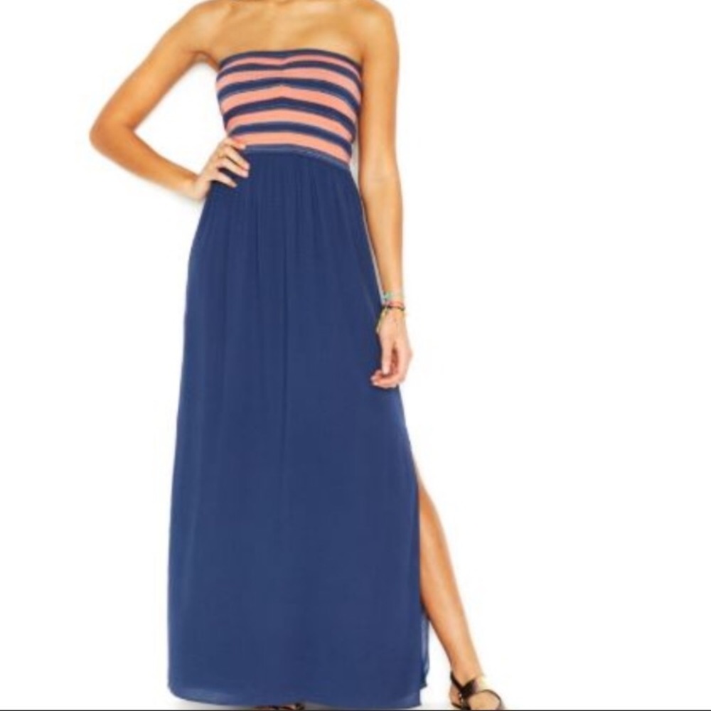 NWT RACHEL Rachel Roy Striped Strapless Maxi Dress